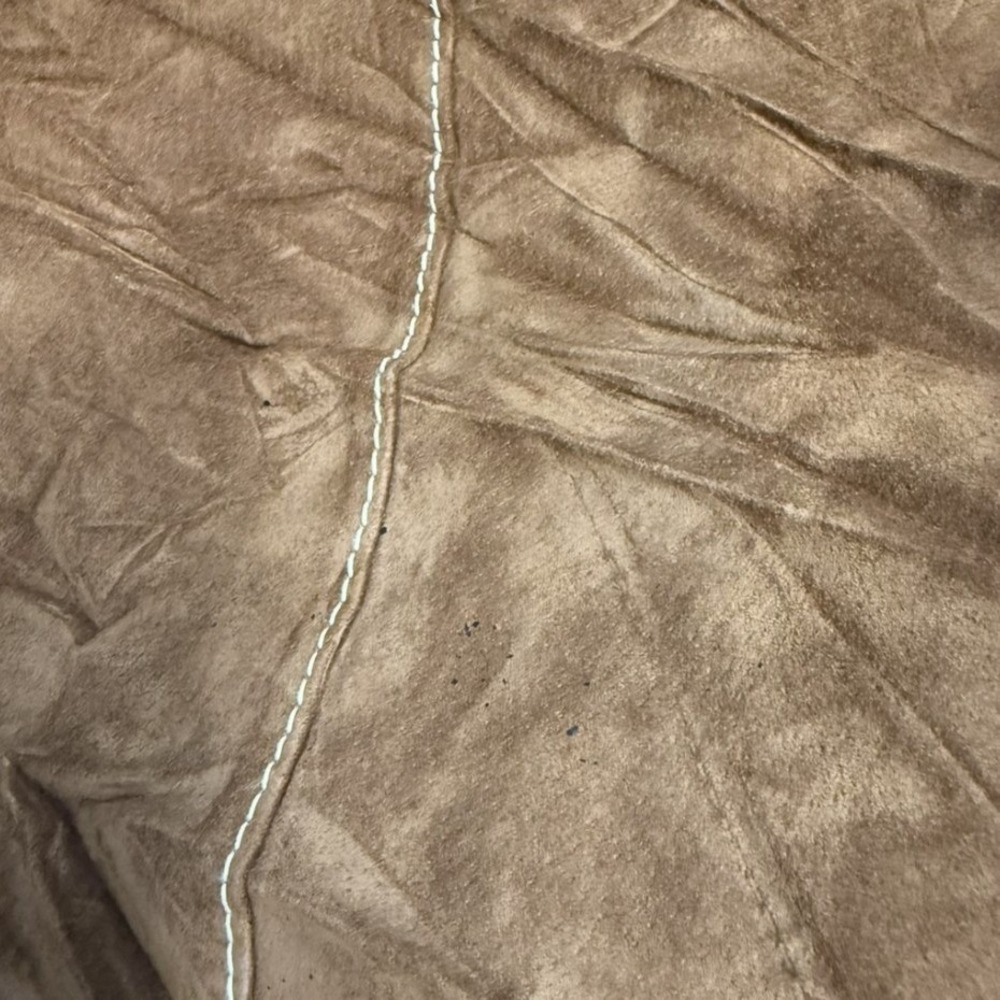 Vintage Tan Suede Leather Afghan Penny Lane Jacket Faux Fur Trim Brown Womens S - Picture 8 of 12